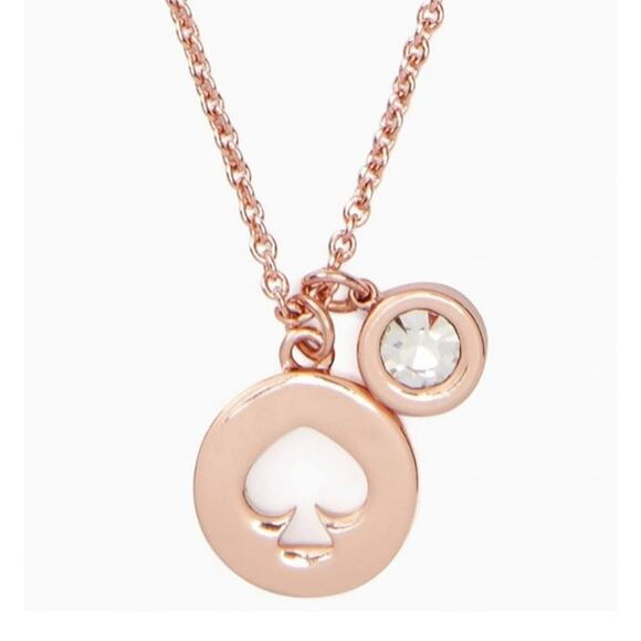 Kate spade rose gold necklace with heart shaped pendant charm - Picture 1 of 6